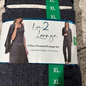 Women's Textured Jogger Set - Navy 3 piece